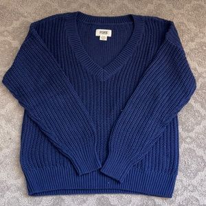 PINK Victoria’s Secret dark blue V-neck sweater